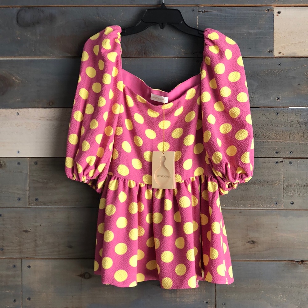 NWT Stine Goya Irene Polka Dot Blouse Top